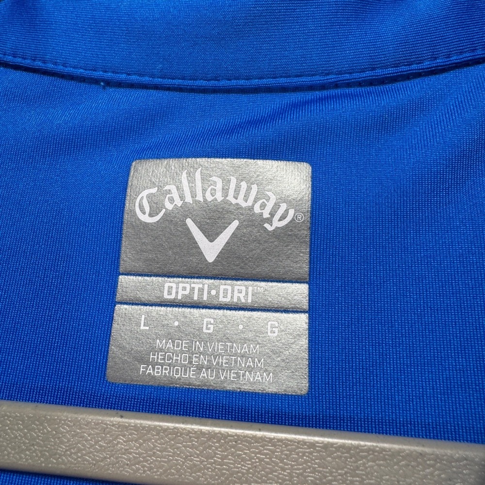 Callaway Men's Golf Polo Shirt Blue Short Sleeve All Over Print Opti-Dri‎ Size L - Picture 4 of 6